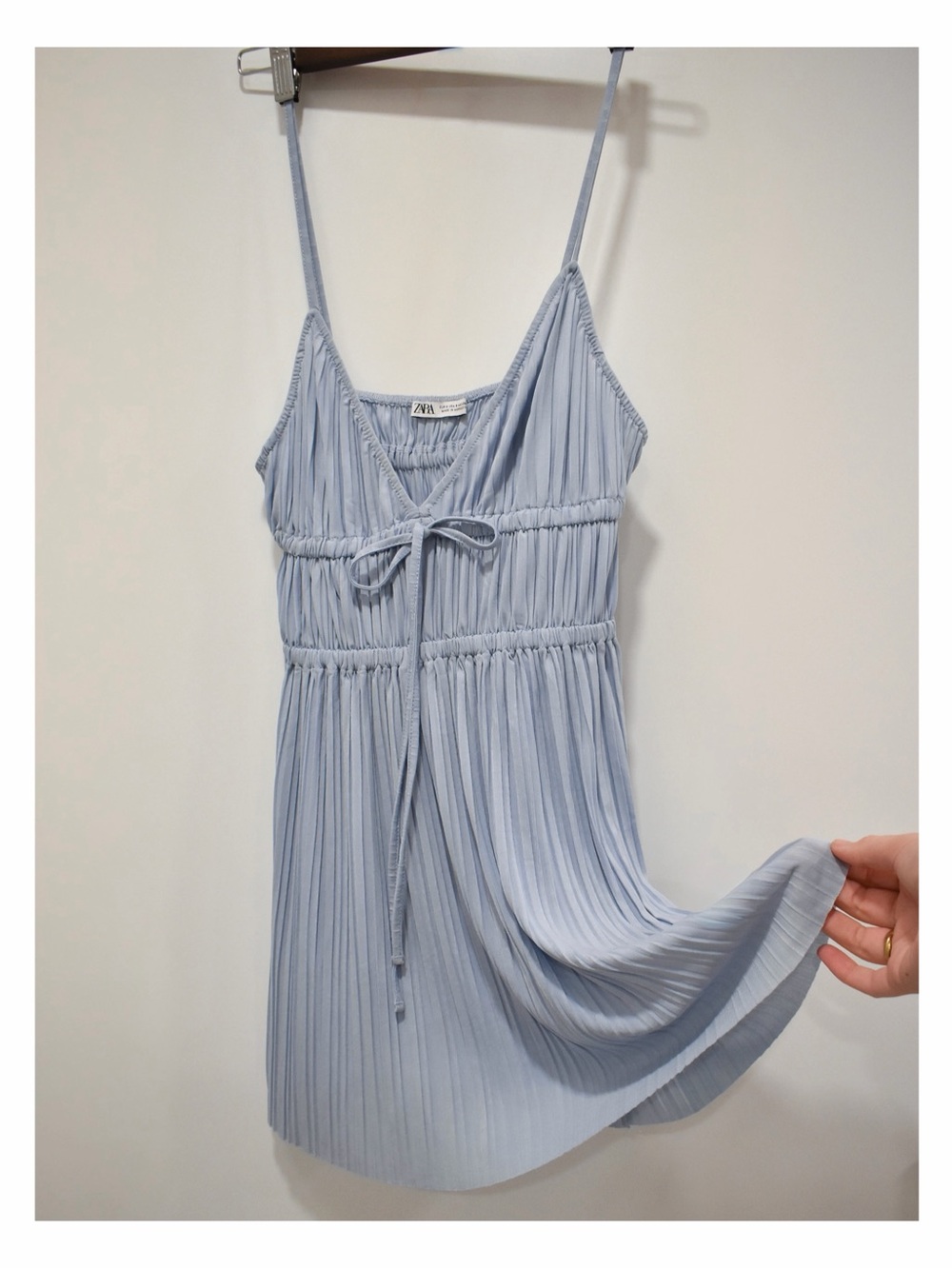 Zara Blue Pleated Tank Top